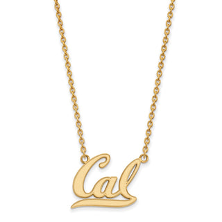 Sterling Silver Gold-plated LogoArt University of California Berkeley Large Pendant 18 inch Necklace