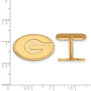 Sterling Silver Gold-plated LogoArt University of Georgia Letter G Cuff Links