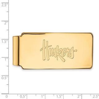 10k Gold LogoArt University of Nebraska Huskers Money Clip