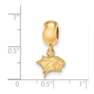 Sterling Silver Gold-plated LogoArt University of New Hampshire Wildcat Extra Small Dangle Bead Charm
