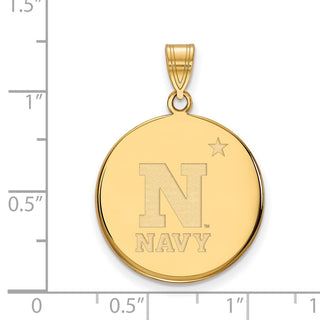 10k Gold LogoArt US Naval Academy Large Disc Pendant