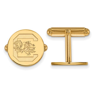 Sterling Silver Gold-plated LogoArt University of South Carolina Cuff Links