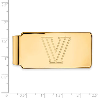 10k Gold LogoArt Villanova University Letter V Money Clip