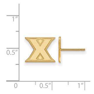 Sterling Silver Gold-plated LogoArt Xavier University Letter X Extra Small Post Earrings