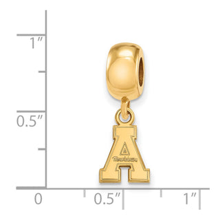 Sterling Silver Gold-plated LogoArt Appalachian State University Extra Small Dangle Bead Charm