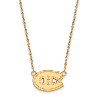 14k Gold NHL LogoArt Montreal Canadiens Small Pendant 18 inch Necklace