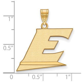 10k Gold LogoArt Eastern Kentucky University Letter E Large Pendant