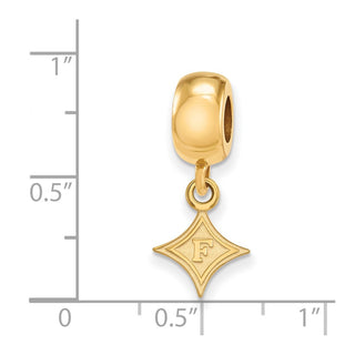 Sterling Silver Gold-plated LogoArt Furman University Extra Small Dangle Bead Charm
