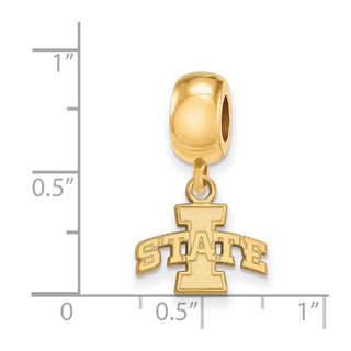 Sterling Silver Gold-plated LogoArt Iowa State University Extra Small Dangle Bead Charm