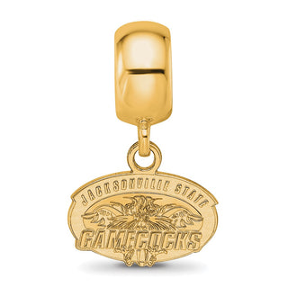 Sterling Silver Gold-plated LogoArt Jacksonville State U. Extra Small Dangle Bead Charm
