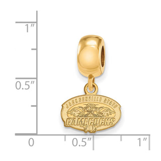 Sterling Silver Gold-plated LogoArt Jacksonville State U. Extra Small Dangle Bead Charm