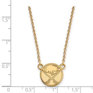 10k Gold NHL LogoArt Buffalo Sabres Small Pendant 18 inch Necklace
