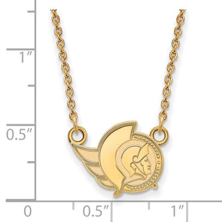 10k Gold NHL LogoArt Ottawa Senators Small Pendant 18 inch Necklace