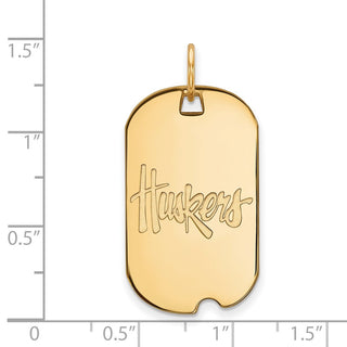 10k Gold LogoArt University of Nebraska Huskers Small Dog Tag Pendant