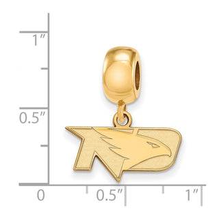 Sterling Silver Gold-plated LogoArt University of North Dakota Extra Small Dangle Bead Charm