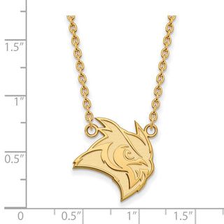 10k Gold LogoArt Rice University Owl Large Pendant 18 inch Necklace