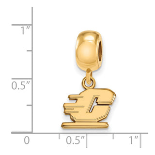 Sterling Silver Gold-plated LogoArt Central Michigan University Letter C Extra Small Dangle Bead Charm