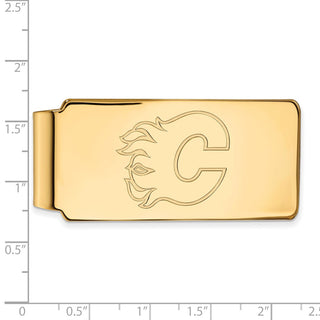 10k Gold NHL LogoArt Calgary Flames Money Clip