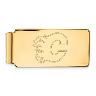 10k Gold NHL LogoArt Calgary Flames Money Clip