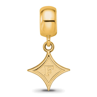 Sterling Silver Gold-plated LogoArt Furman University Small Dangle Bead Charm