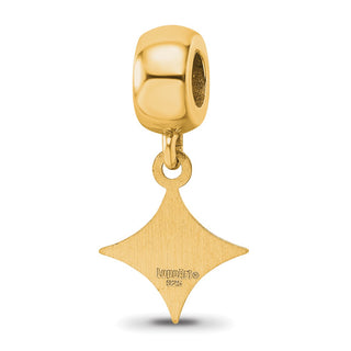 Sterling Silver Gold-plated LogoArt Furman University Small Dangle Bead Charm