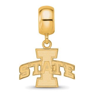 Sterling Silver Gold-plated LogoArt Iowa State University Small Dangle Bead Charm
