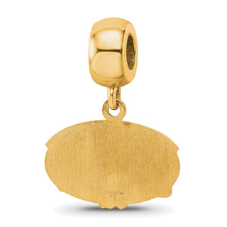 Sterling Silver Gold-plated LogoArt Jacksonville State U. Small Dangle Bead