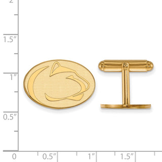 Sterling Silver Gold-plated LogoArt Penn State University Lion Cuff Links