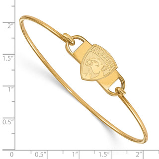 Sterling Silver Gold-plated NHL LogoArt Florida Panthers Small Center 7 inch Wire Bangle Bracelet