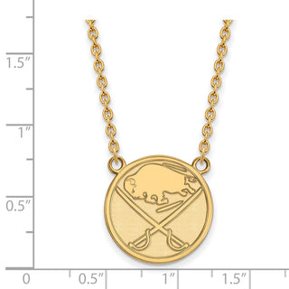10k Gold NHL LogoArt Buffalo Sabres Large Pendant 18 inch Necklace