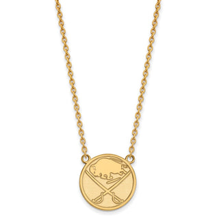 10k Gold NHL LogoArt Buffalo Sabres Large Pendant 18 inch Necklace