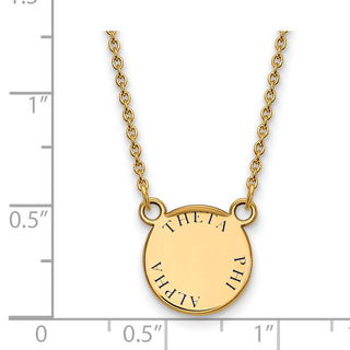 Sterling Silver Gold-plated LogoArt Theta Phi Alpha Sorority Text Small Color Enamel Pendant 18 inch Necklace GP014TPA-18