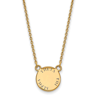 Sterling Silver Gold-plated LogoArt Theta Phi Alpha Sorority Text Small Color Enamel Pendant 18 inch Necklace GP014TPA-18