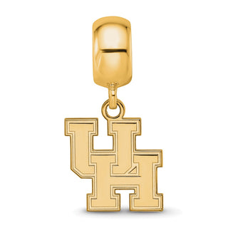Sterling Silver Gold-plated LogoArt University of Houston U-H Small Dangle Bead Charm