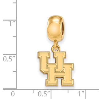 Sterling Silver Gold-plated LogoArt University of Houston U-H Small Dangle Bead Charm