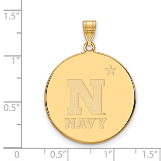 10k Gold LogoArt US Naval Academy Extra Large Disc Pendant
