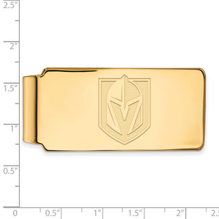 Sterling Silver Gold-plated NHL LogoArt NHL Vegas Golden Knights Money Clip