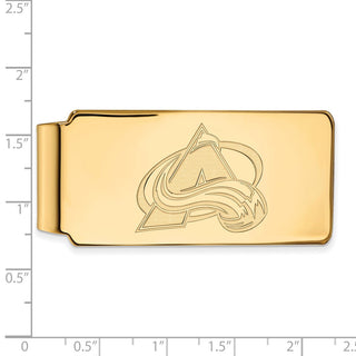Sterling Silver Gold-plated NHL LogoArt Colorado Avalanche Money Clip