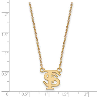 10k Gold LogoArt Florida State University F-S Small Pendant 18 inch Necklace