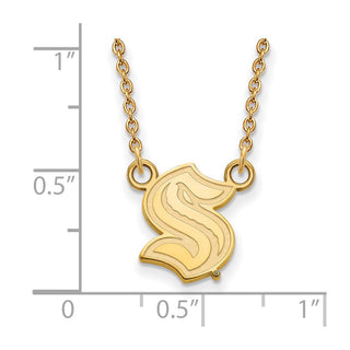 14k Gold NHL LogoArt Seattle Kraken Small Pendant Necklace