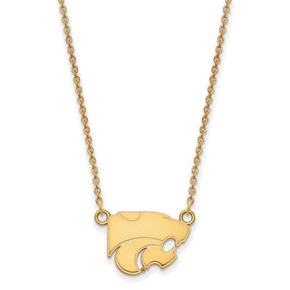 10k Gold LogoArt Kansas State University Wildcat Small Pendant 18 inch Necklace