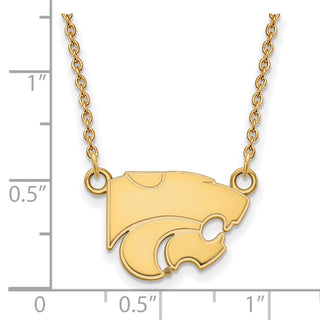 10k Gold LogoArt Kansas State University Wildcat Small Pendant 18 inch Necklace