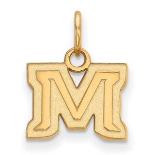 14k Gold LogoArt Montana State University Letter M Extra Small Pendant