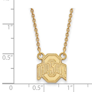 14k Gold LogoArt The Ohio State University Small Pendant 18 inch Necklace