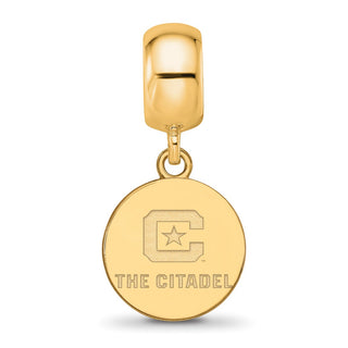Sterling Silver w/Gold-plating LogoArt The Citadel Small Dangle Bead GP015TCI