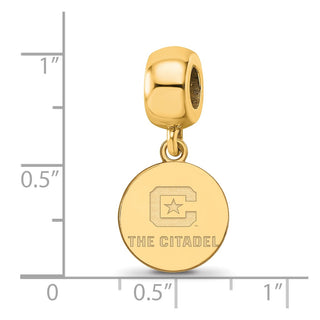 Sterling Silver w/Gold-plating LogoArt The Citadel Small Dangle Bead GP015TCI