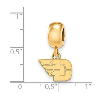 Sterling Silver Gold-plated LogoArt University of Dayton Extra Small Dangle Bead Charm