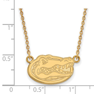 14k Gold LogoArt University of Florida Gator Small Pendant 18 inch Necklace