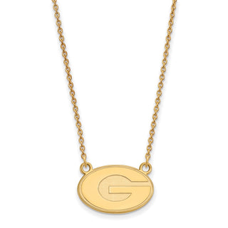14k Gold LogoArt University of Georgia Letter G Small Pendant 18 inch Necklace