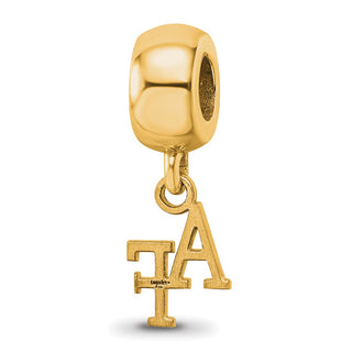 Sterling Silver Gold-plated LogoArt United States Air Force Academy A-F Extra Small Dangle Bead